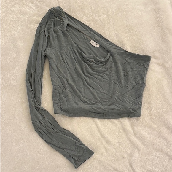 Garage Tops - Garage Gray One-Shoulder Crop Top